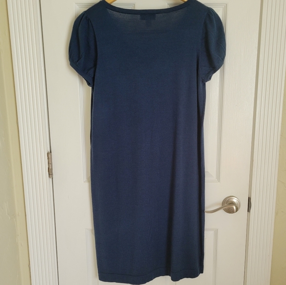 LOFT by Ann Taylor blue sweater dress with belt - Picture 3 of 6